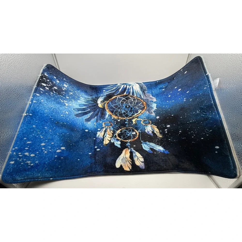 New 4pc Eagle Dreamcatcher Bathroom Set Blue Celestial Shower Curtain Rugs Mats